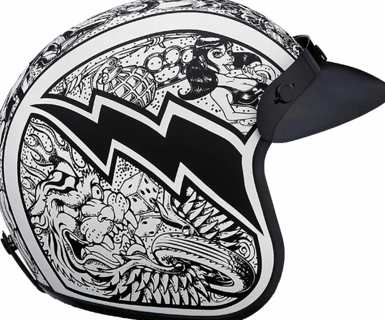 Daytona Cruiser 3/4 Open Face Helmet Graffiti