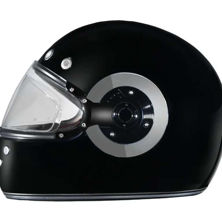 Daytona Retro Gloss Black Chrome Accents Helmet