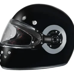 Daytona Retro Gloss Black Chrome Accents Helmet