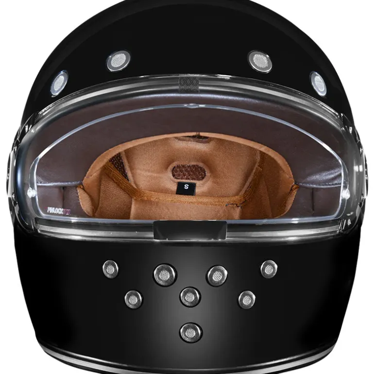 Daytona Retro Gloss Black Chrome Accents Helmet