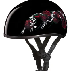 Daytona Skull Cap Helmet Barbed Roses