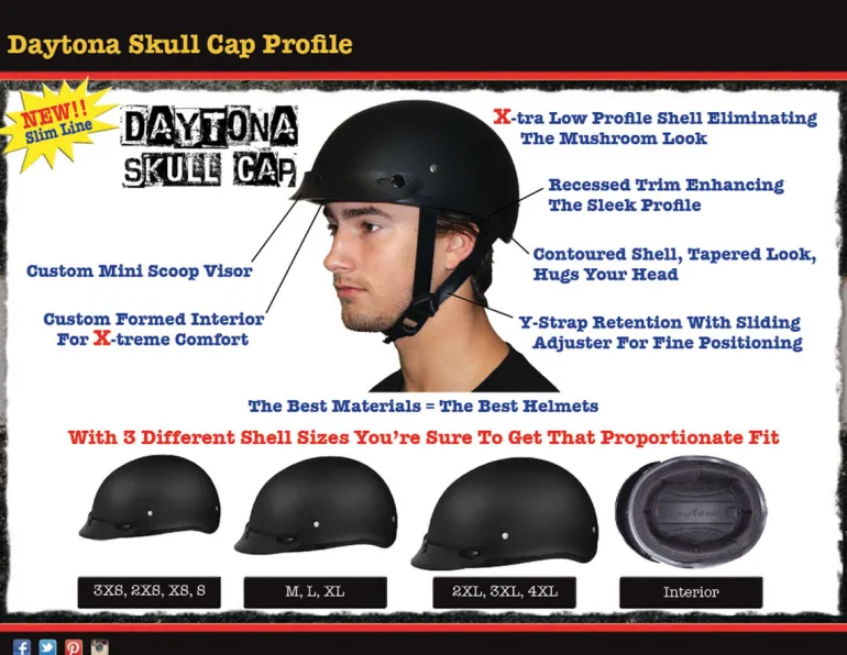 Daytona Skull Cap Helmet Black Cherry Metallic