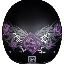 Daytona Skull Cap Helmet Purple Rose