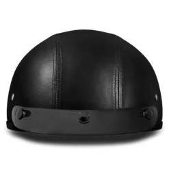 Daytona Skull Cap Helmet with Visor Leather Covered