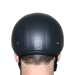 Daytona Skull Cap Helmet w/o Visor Leather Covered