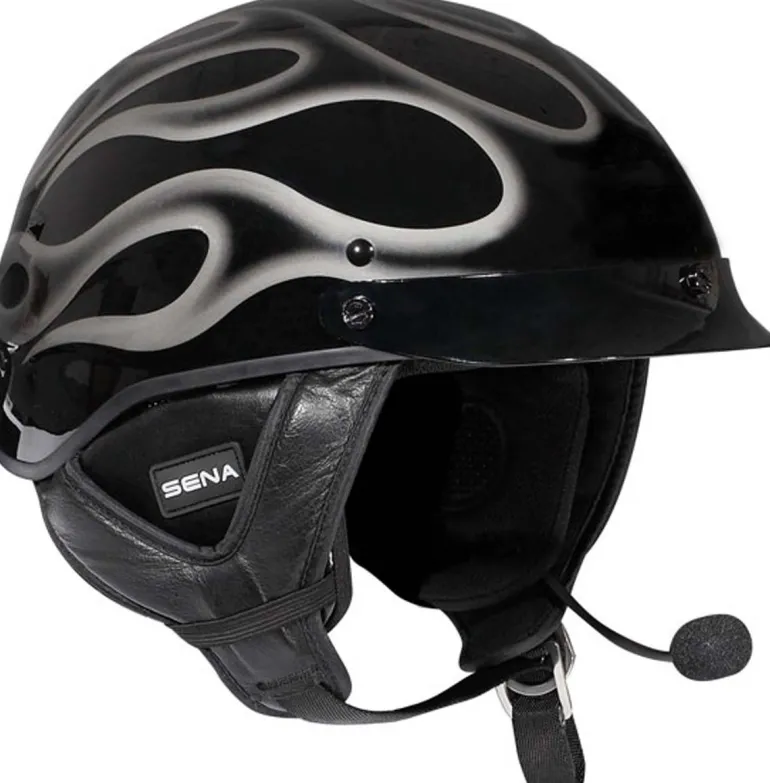 Sena SPH10H-FM Bluetooth Headset and Intercom with FM Tuner for Half Helmets - Single Pack